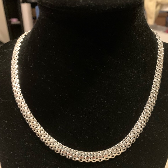 Milor Italian silver necklace 17 inch -mesh - Picture 1 of 5